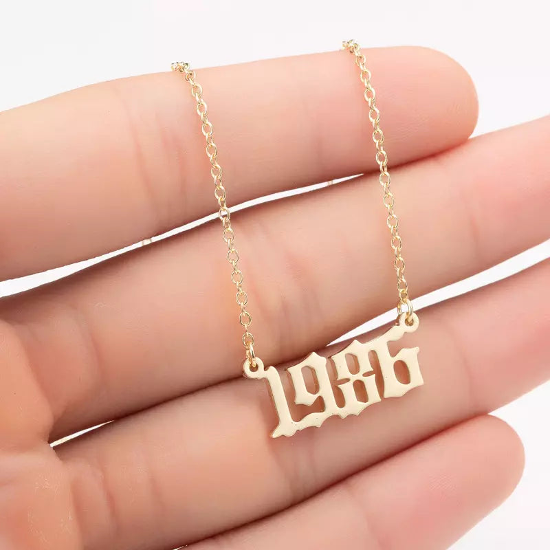 Prime & Pure 9K Yellow Gold Birthyear Necklace 1986 - Prime & Pure