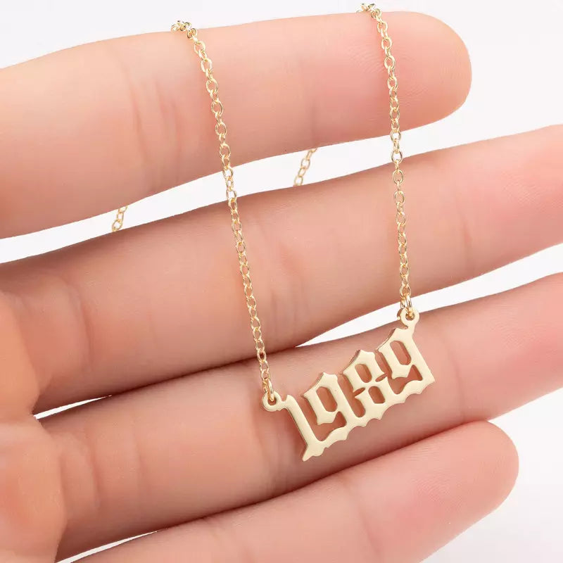 Prime & Pure 9K Yellow Gold Birthyear Necklace 1989 - Prime & Pure