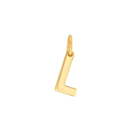 Prime & Pure 9K Yellow Gold Initial Pendant Letter L - Prime & Pure