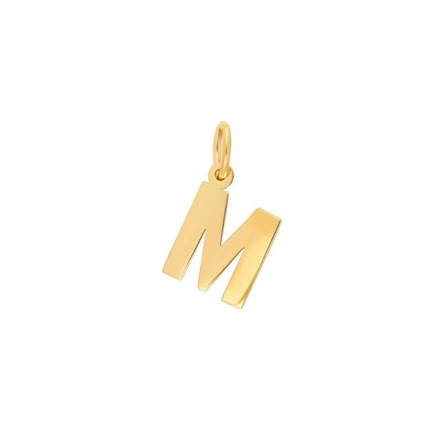 Prime & Pure 9K Yellow Gold Initial Pendant Letter M - Prime & Pure