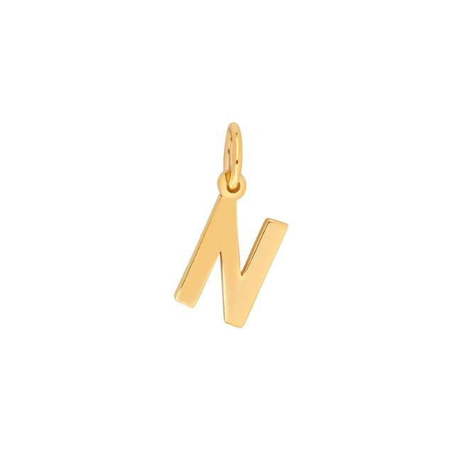 Prime & Pure 9K Yellow Gold Initial Pendant Letter N - Prime & Pure