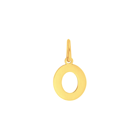 Prime & Pure 9K Yellow Gold Initial Pendant Letter O - Prime & Pure