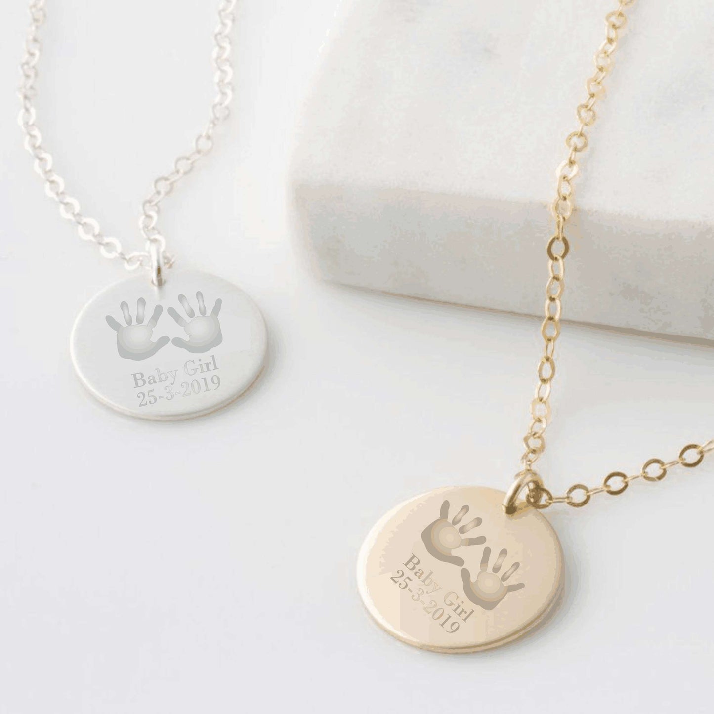 Baby Hands Print Necklace - Prime & Pure