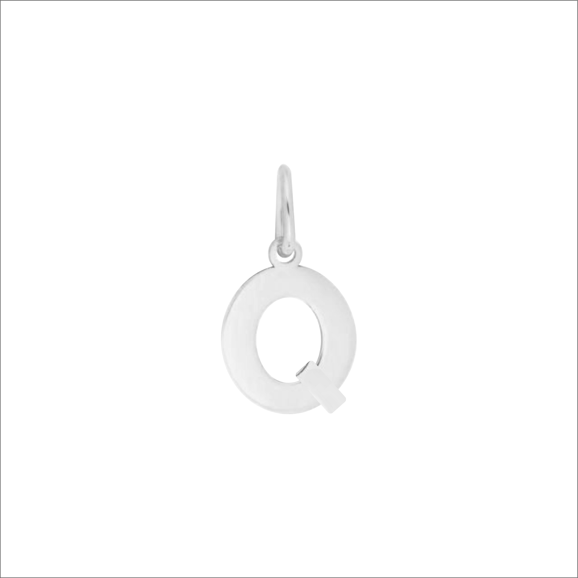 Prime & Pure Sterling Silver Initial Pendant Letter Q - Prime & Pure