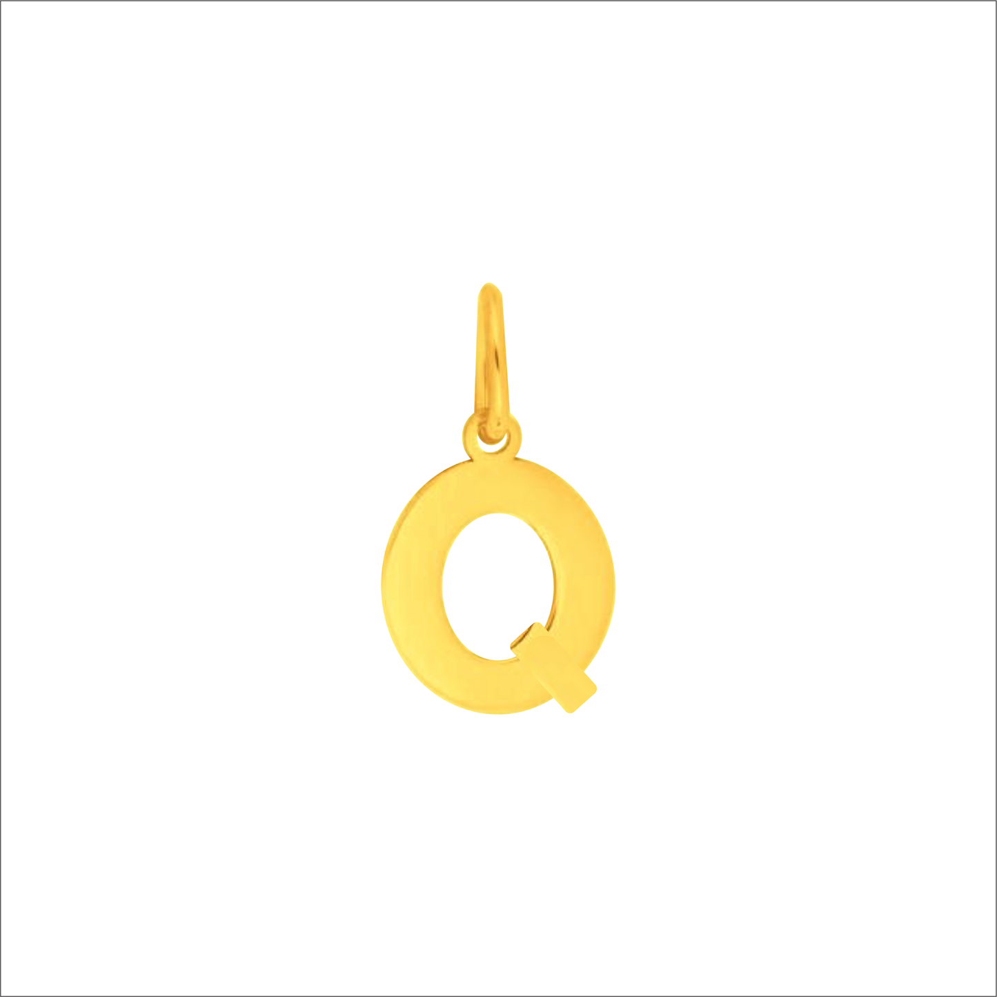 Prime & Pure 9K Yellow Gold Initial Pendant Letter Q - Prime & Pure