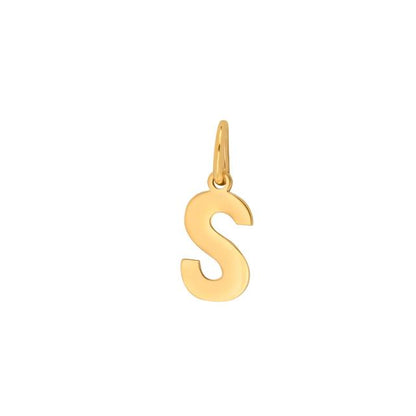 Prime & Pure 9K Yellow Gold Initial Pendant Letter S - Prime & Pure