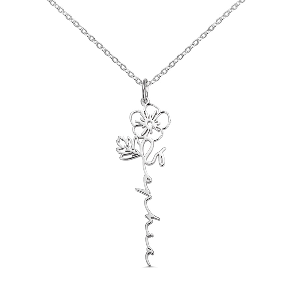 Birth Flower Name Necklace - Prime & Pure