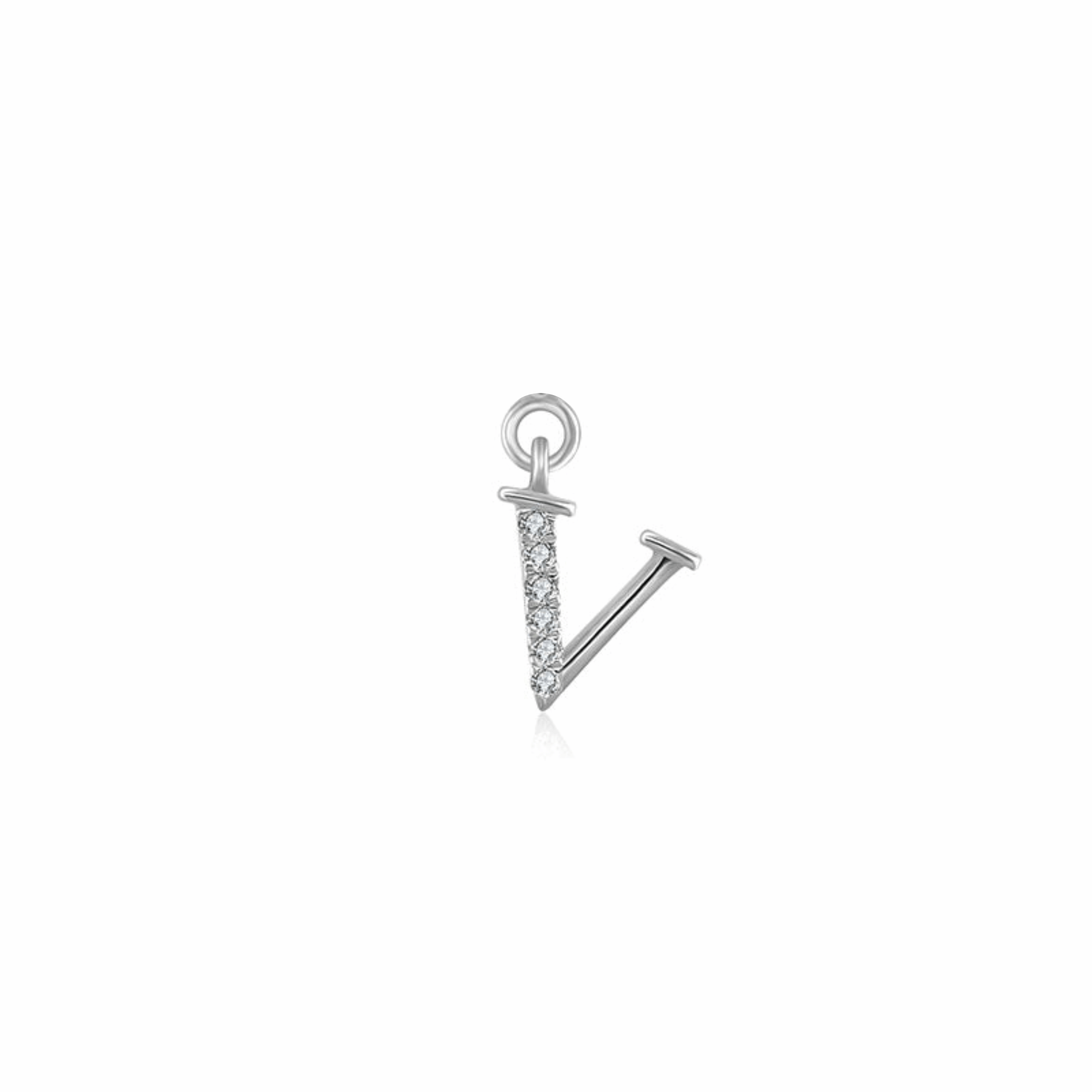 Iced Letter " V " Pendant - Prime & Pure