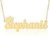 Prime & Pure 9K Yellow Gold Name Necklace Stephanie with Crown - Prime & Pure