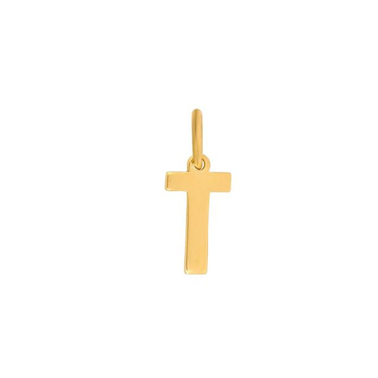 Prime & Pure 9K Yellow Gold Initial Pendant Letter T - Prime & Pure