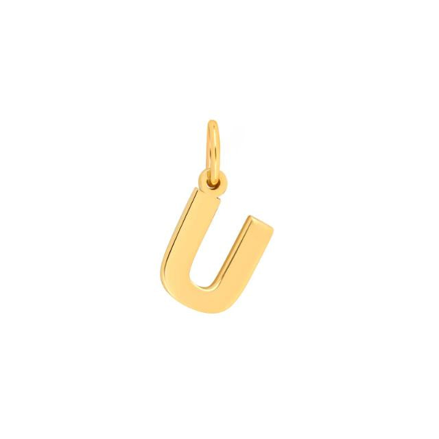 Prime & Pure 9K Yellow Gold Initial Pendant Letter U - Prime & Pure