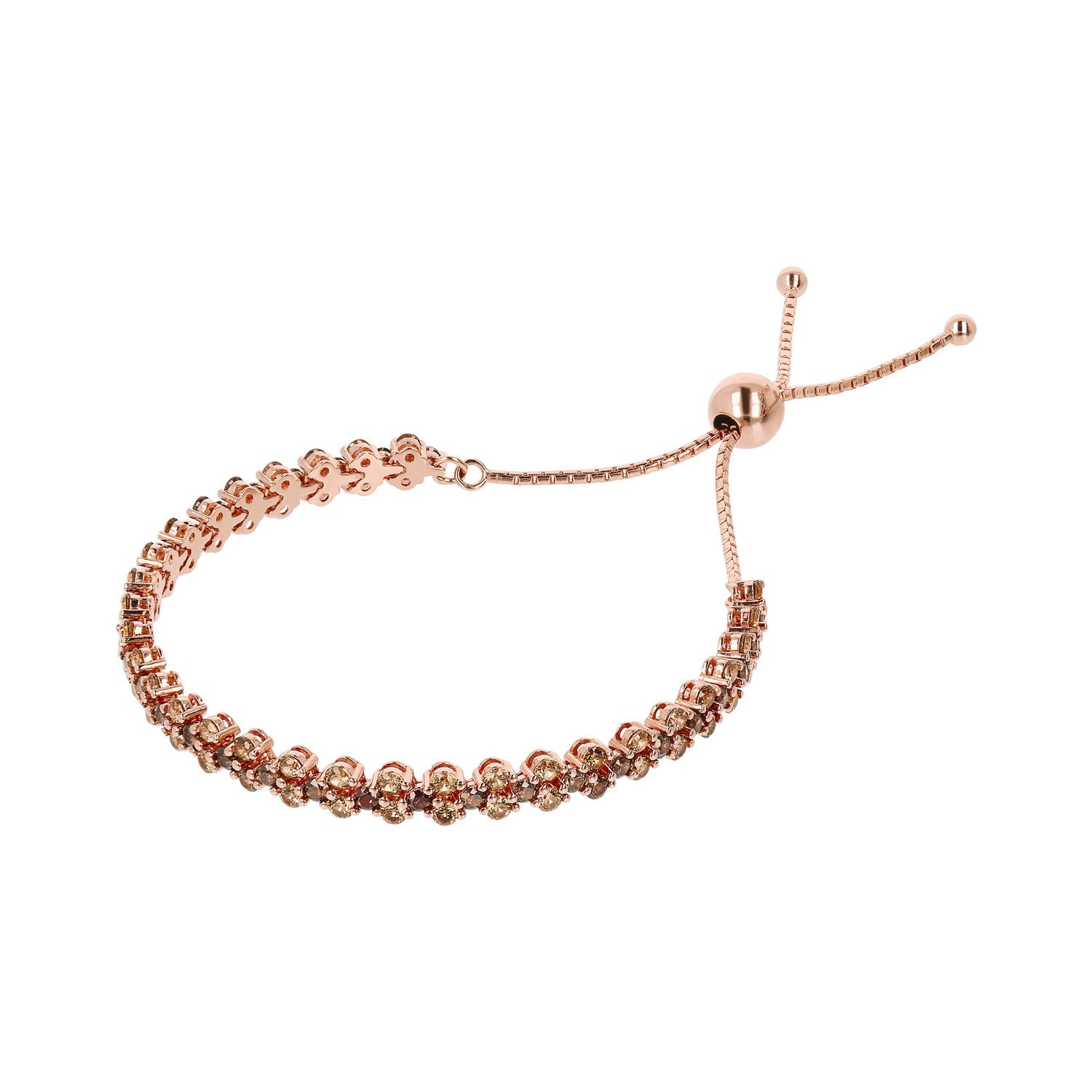 Bronzallure Altissima Brown Cubic Zirconia Tennis Bracelet 23.5cm - Prime & Pure