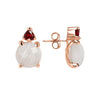 Bronzallure Felicia White Agate/Ruby Earrings - Prime & Pure