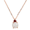 Bronzallure Felicia White Agate/Ruby Necklace 47cm - Prime & Pure