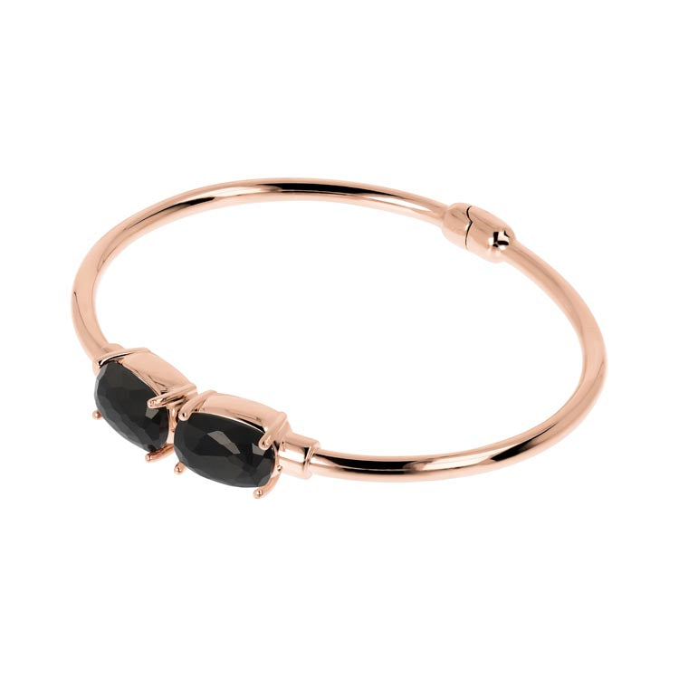 Bronzallure Variegata Black Onyx Bangle - Prime & Pure