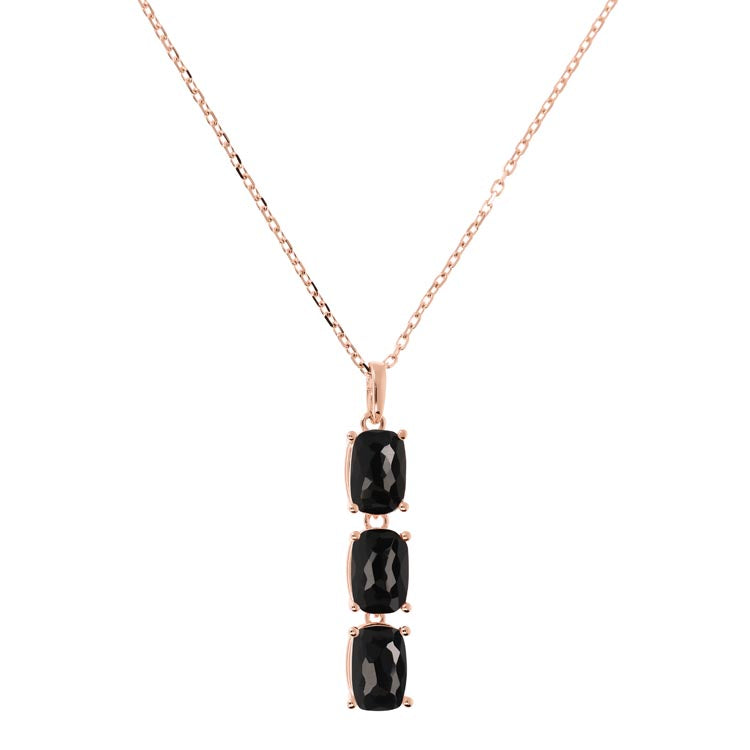 Bronzallure Variegata Black Onyx Pendant Necklace 47cm - Prime & Pure