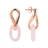 Bronzallure Variegata Rose Quartz Link Earrings - Prime & Pure