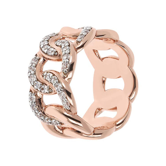 Bronzallure Altissima Cubic Zirconia Chain Link Ring - Prime & Pure