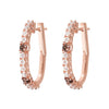 Bronzallure Miss Bronzallure Brown/White Cubic Zirconia Huggie Earrings - Prime & Pure