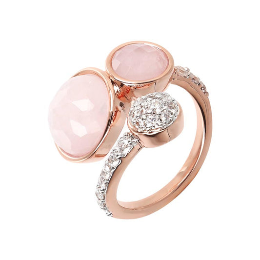 Bronzallure Preziosa Rose Quartz Cubic Zirconia Ring - Prime & Pure