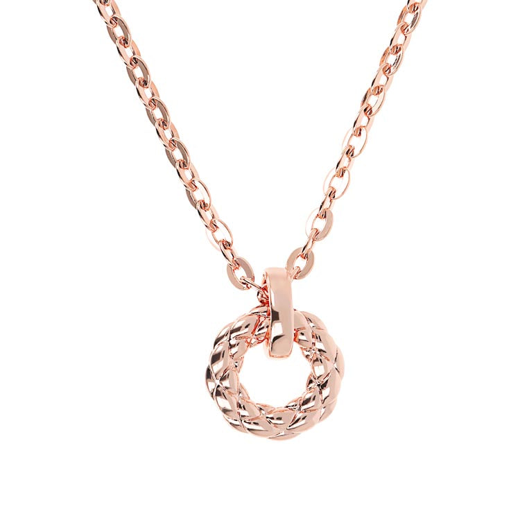 Bronzallure Purezza Rose Gold Circular Pendant Necklace 40+5cm - Prime & Pure