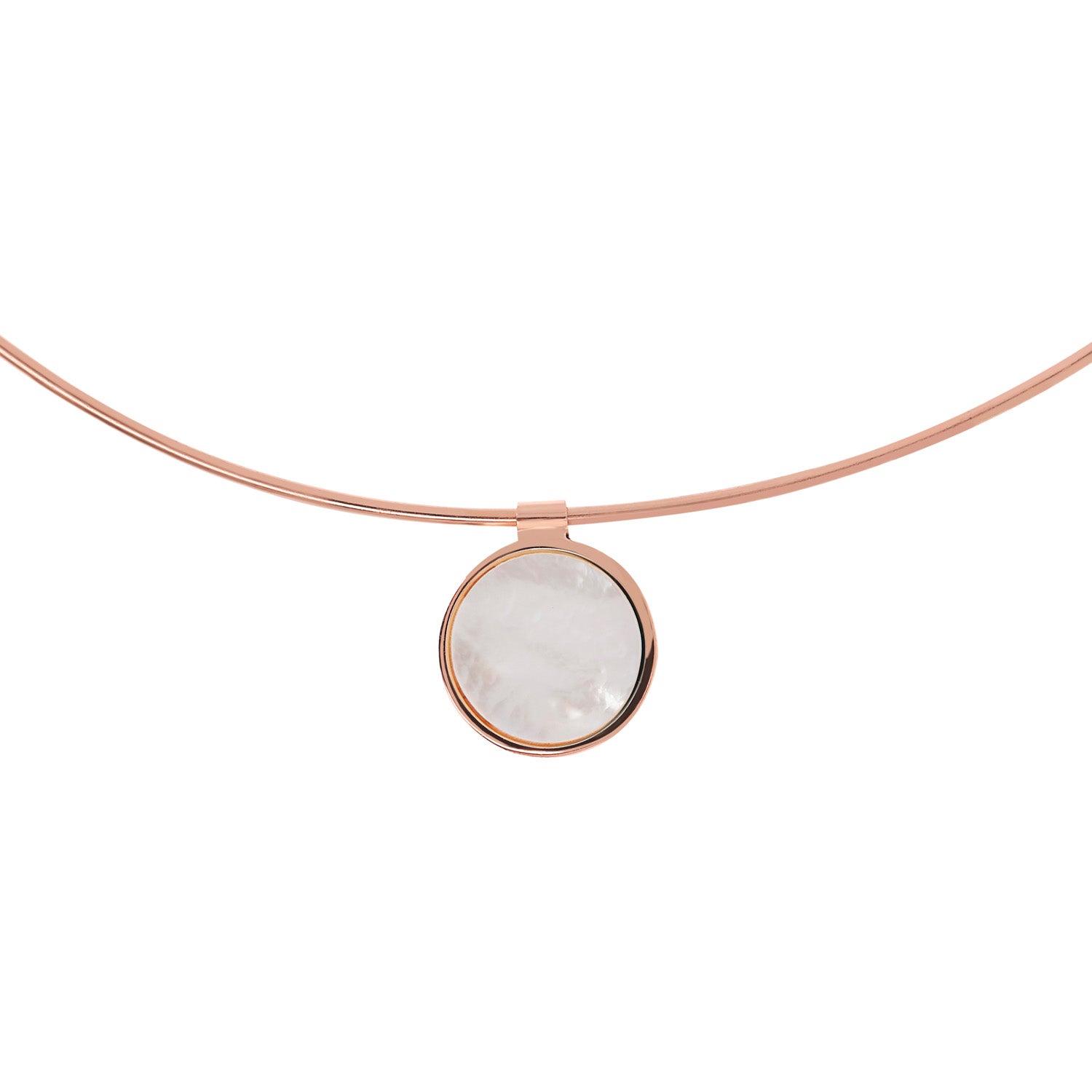 Bronzallure Alba Flat Stone Choker Necklace - Prime & Pure