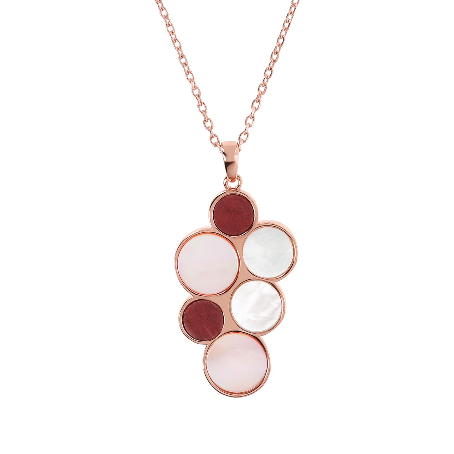 Bronzallure Alba Red Fossil Flat Necklace 43cm - Prime & Pure