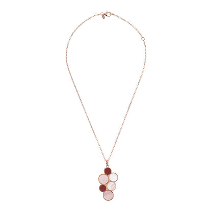 Bronzallure Alba Red Fossil Flat Necklace 43cm - Prime & Pure