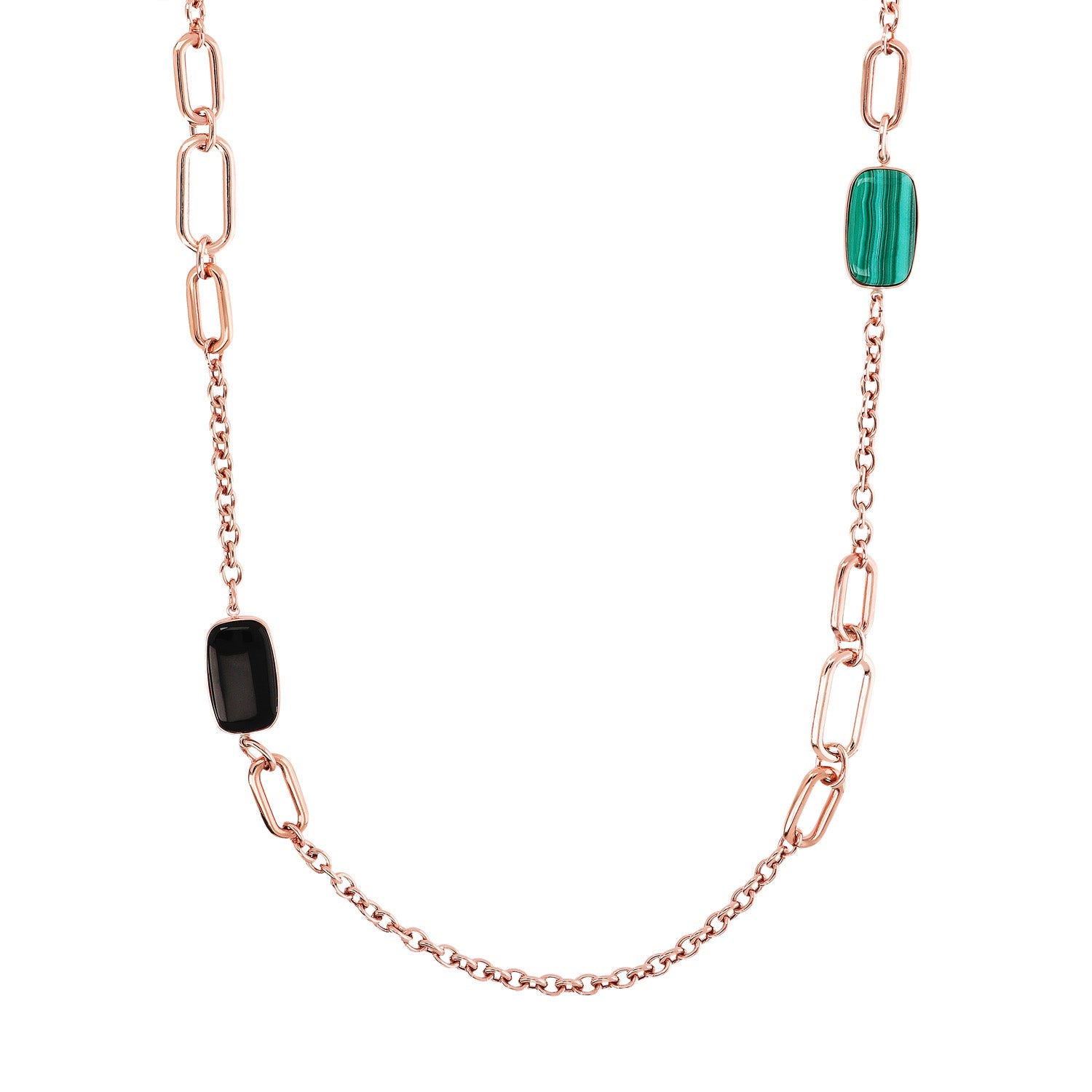 Bronzallure Alba Black Onyx Necklace 91.4cm - Prime & Pure