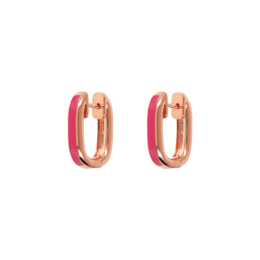 Bronzallure Miss Fuchsia Enamel Earrings - Prime & Pure