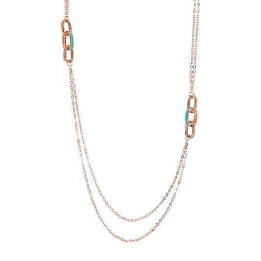 Bronzallure Miss Enamel Oval Necklace 91.4cm - Prime & Pure