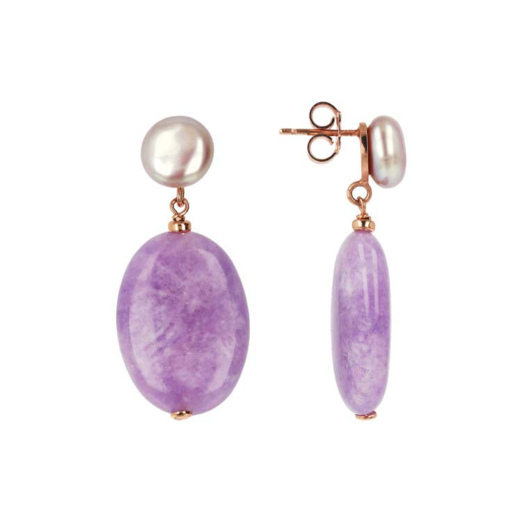 Bronzallure Maxima Lavender & Pearl Earrings - Prime & Pure