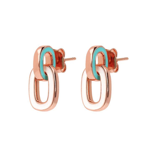 Bronzallure Miss White & Tiffany Enamel Earrings - Prime & Pure