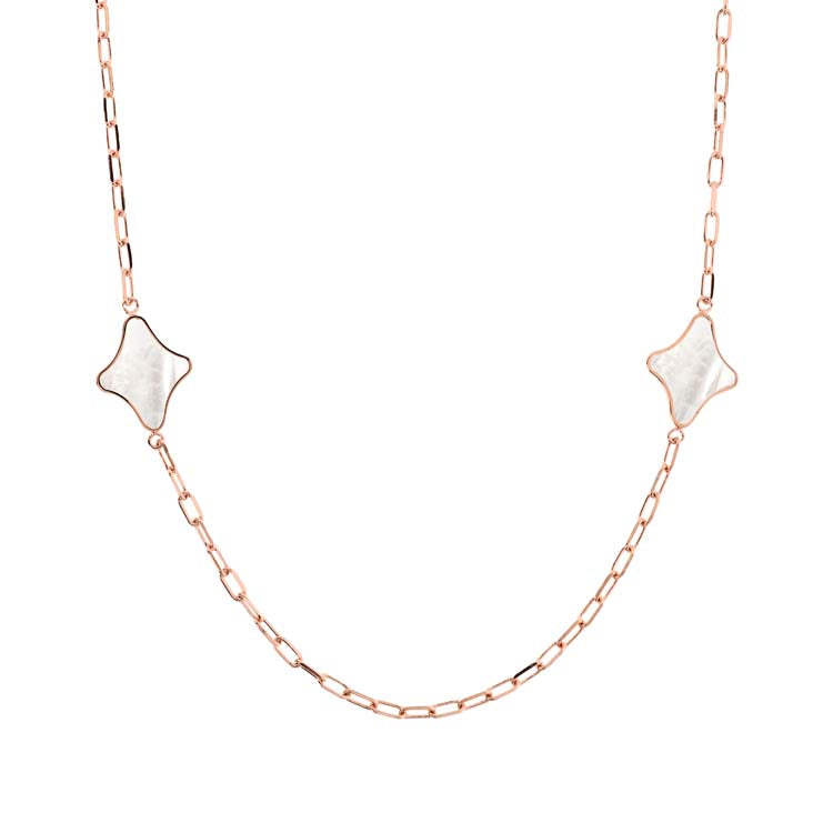 Bronzallure Alba White Mother of Pearl Necklace - Prime & Pure