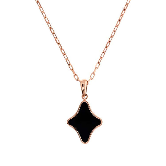 Bronzallure Alba Black Onyx Necklace - Prime & Pure