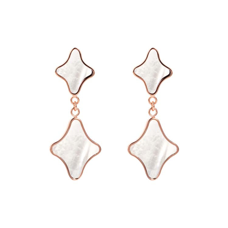 Bronzallure Alba White Mother of Pearl Earrings - Prime & Pure