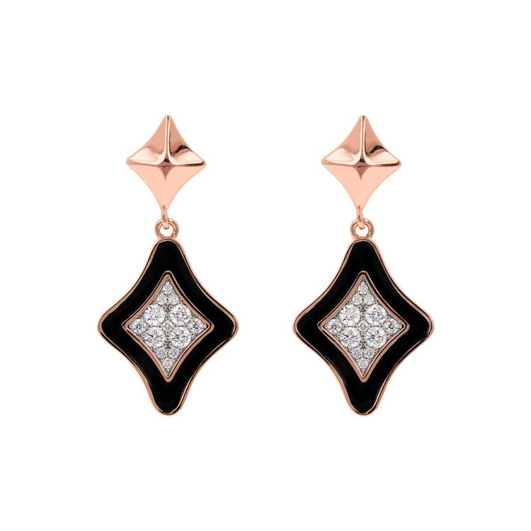 Bronzallure Alba Black Cubic Zirconia Earrings - Prime & Pure