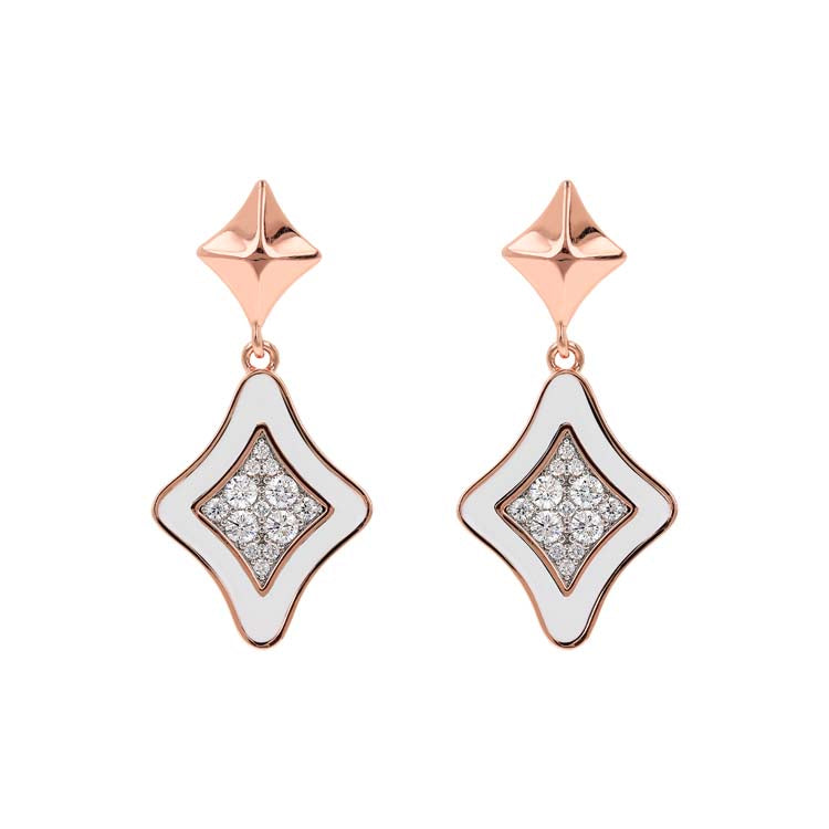 Bronzallure Alba White Cubic Zirconia Earrings - Prime & Pure