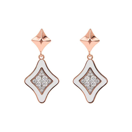 Bronzallure Alba White Cubic Zirconia Earrings - Prime & Pure