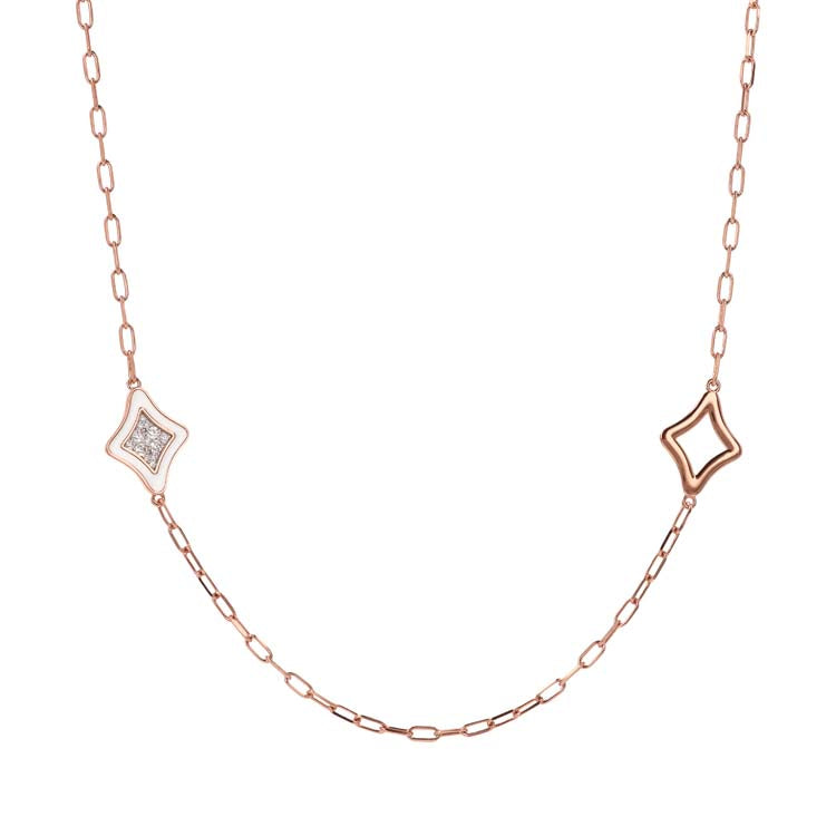 Bronzallure Alba White Cubic Zirconia Necklace - Prime & Pure