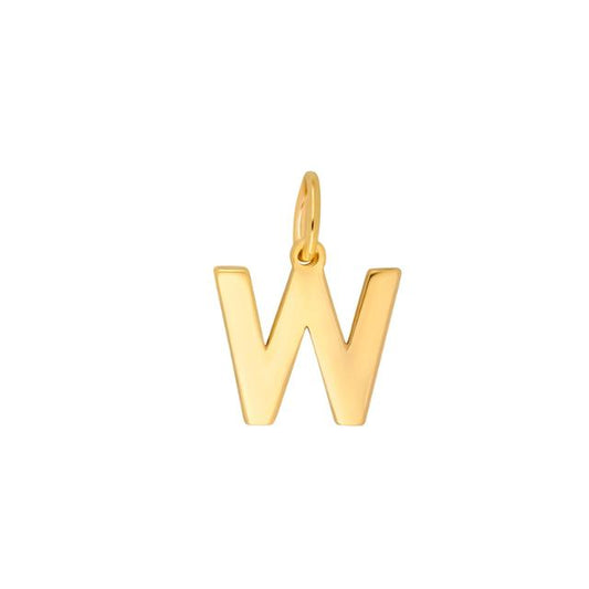 Prime & Pure 9K Yellow Gold Initial Pendant Letter W - Prime & Pure