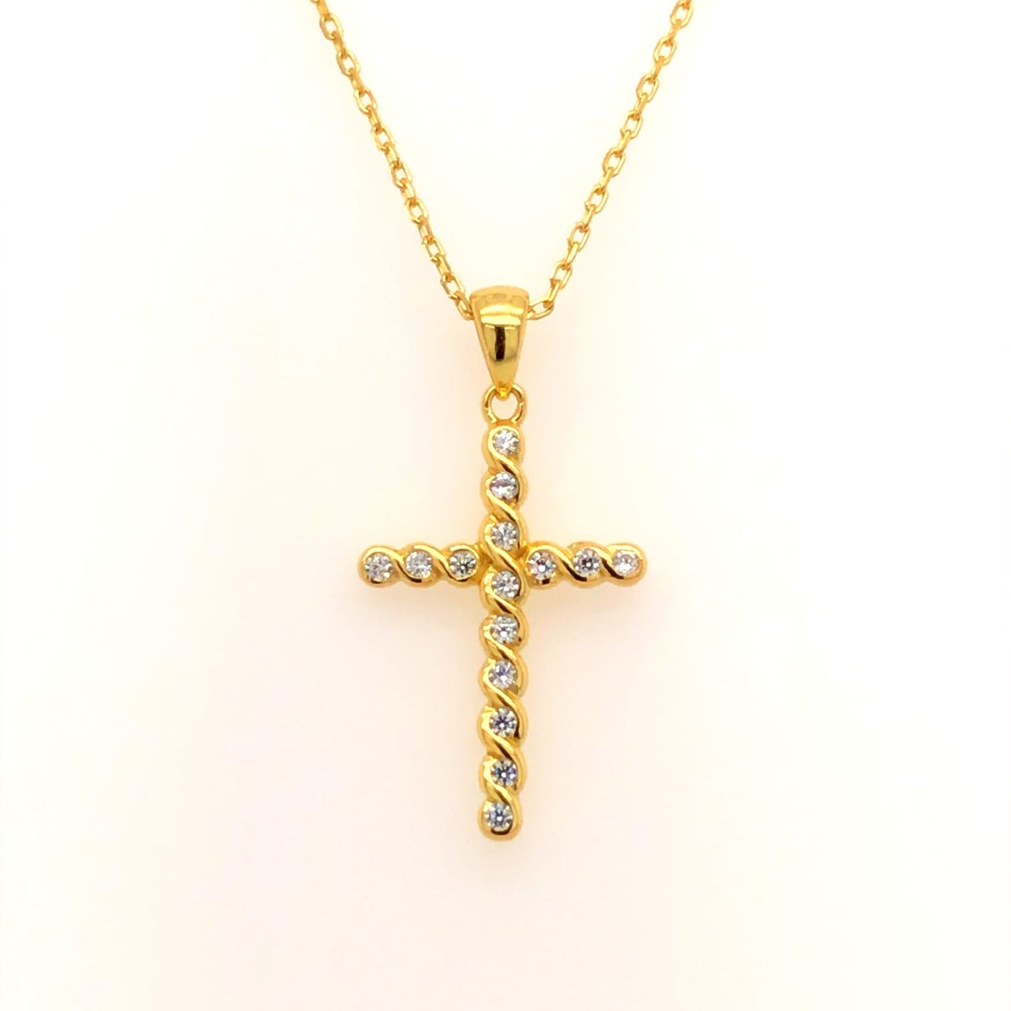 Gold Plated Zirconia Cross - Prime & Pure