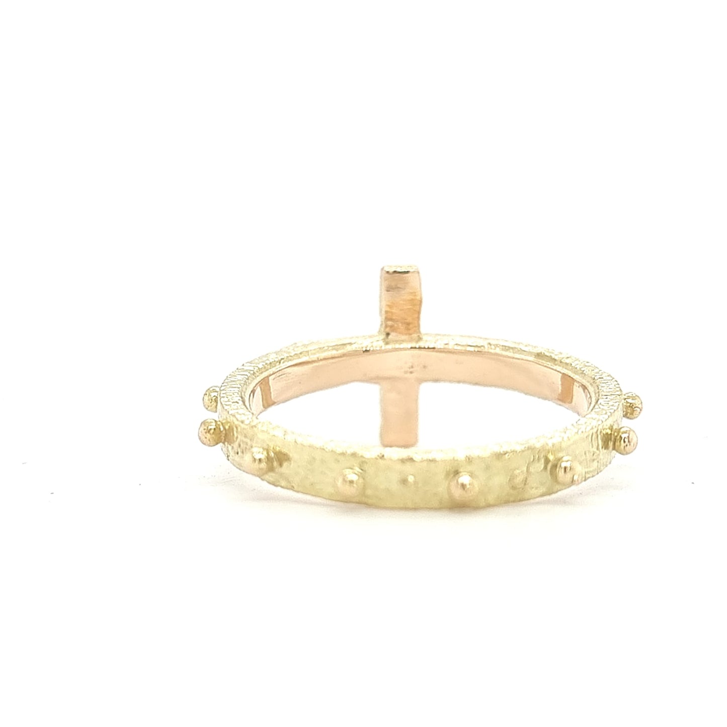 Cross Gold Ring with White Diamond - Prime & Pure