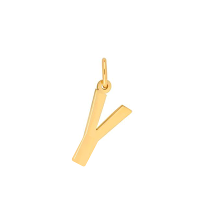 Prime & Pure 9K Yellow Gold Initial Pendant Letter Y - Prime & Pure