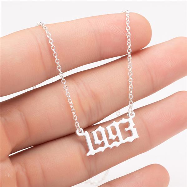 Sterling silver birth year shop necklace