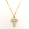 White Stone Gold Plated Cross - Prime & Pure