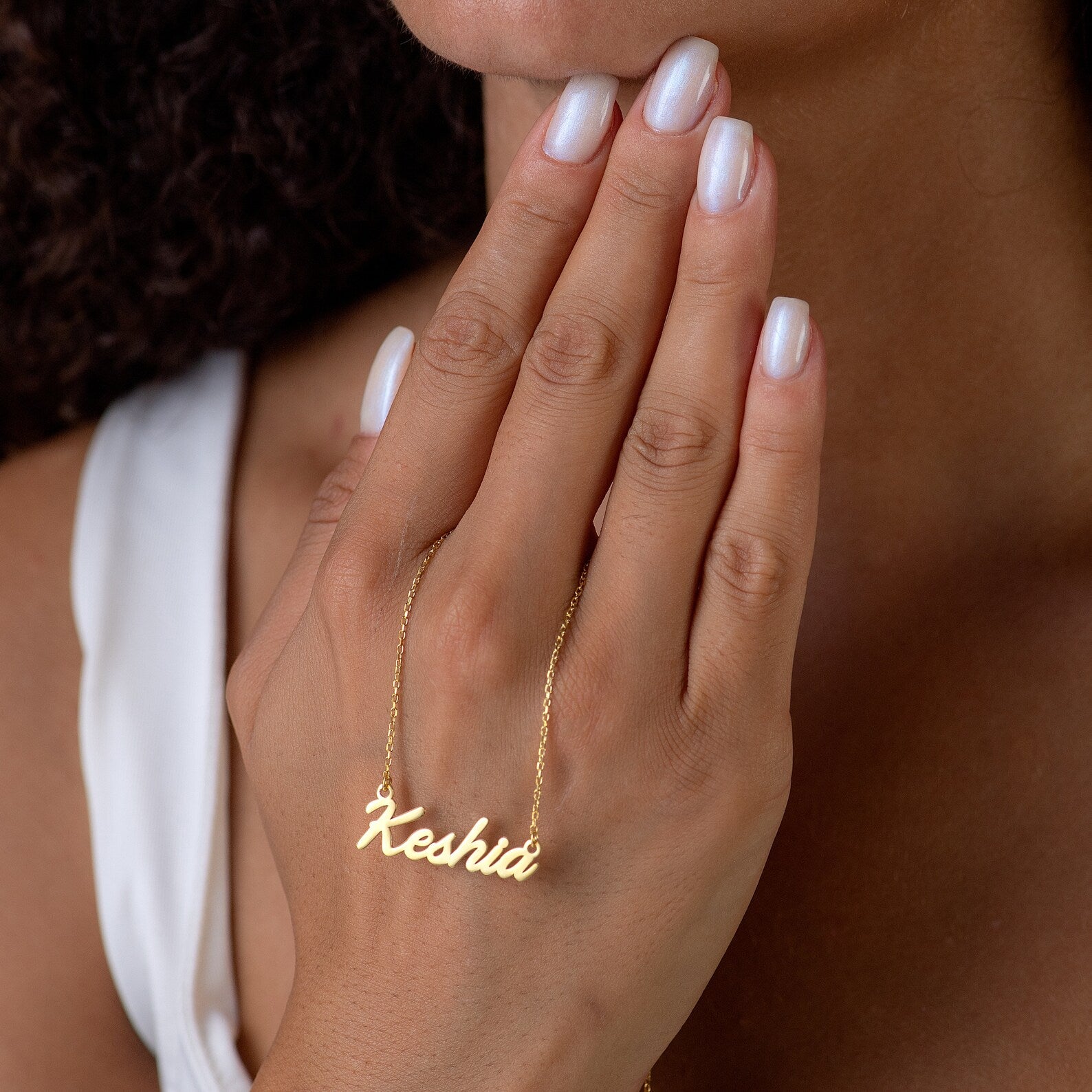 Personalised name necklace store real gold