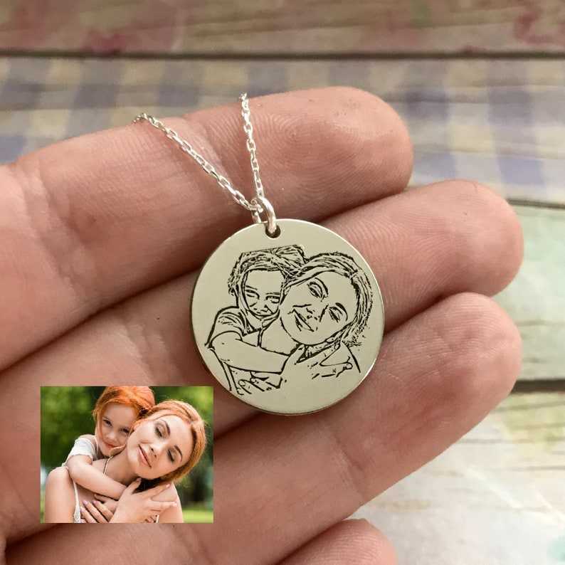 Photo Sketch Engraved Necklace - Prime & Pure