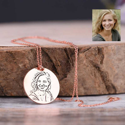 Photo Sketch Engraved Necklace - Prime & Pure