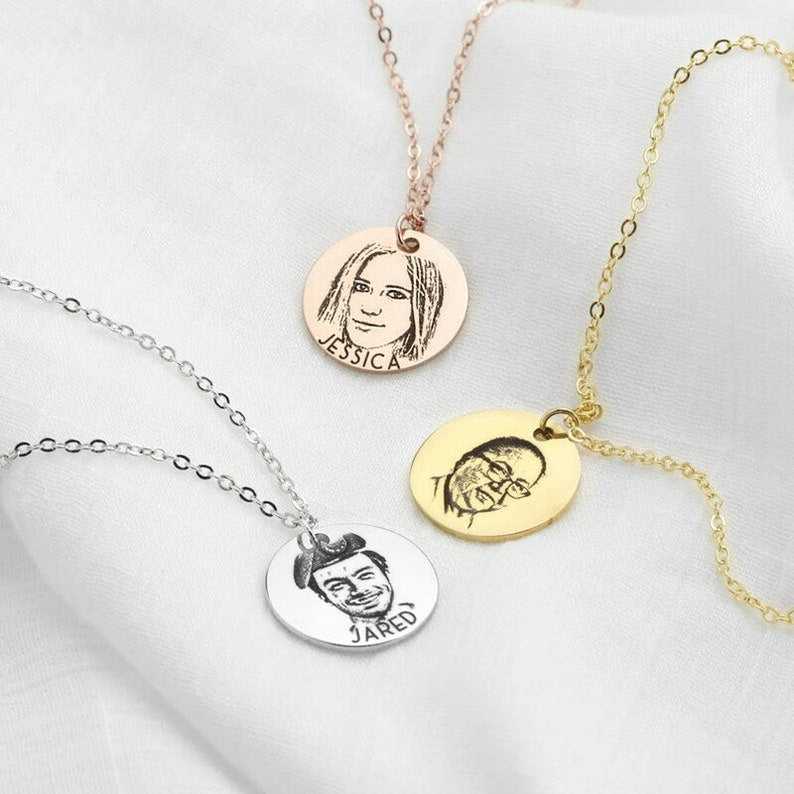 Photo Sketch Engraved Necklace - Prime & Pure